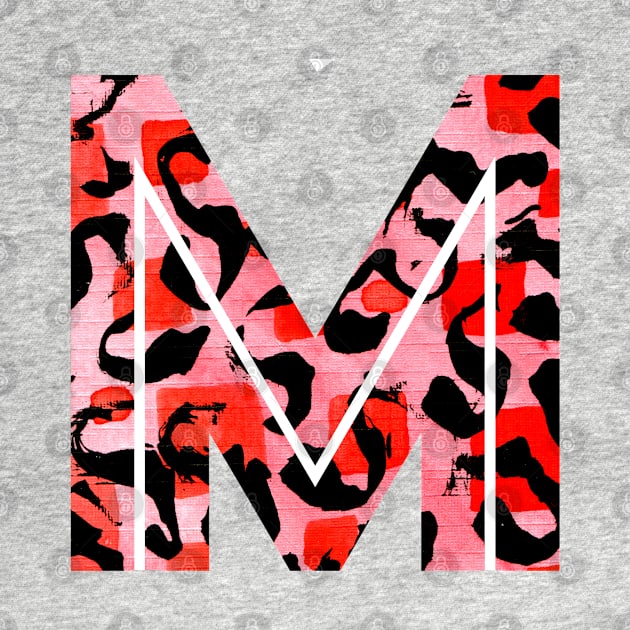 Abstract Letter M Watercolour Leopard Print Alphabet by Squeeb Creative